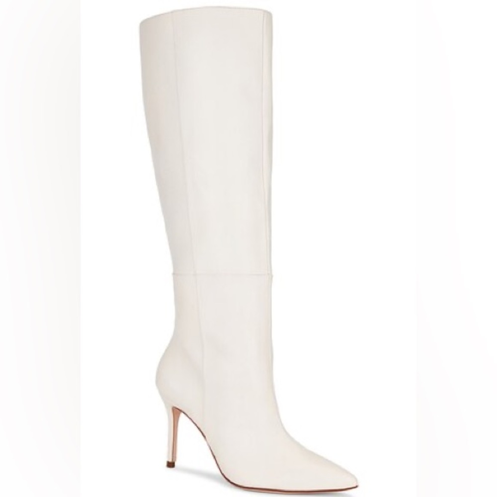 NWOB BLACK SUEDE STUDIO Tory Boot in Cream Nappa